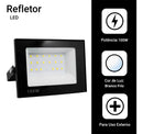 Kit 5 Refletor Led Smd 100w Holofote Bivolt Ip66 Frio