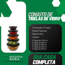 Conjunto 10 Potes Tigela Vidro Bowl Marmita Tampa Cozinha Geladeira