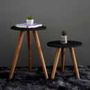 Conjunto de Mesinhas Canto E Apoio Pe Palito Madeira Tripe Porta Quadros E Objetos Branco Ou Preto