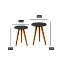 Conjunto de Mesinhas Canto E Apoio Pe Palito Madeira Tripe Porta Quadros E Objetos Branco Ou Preto